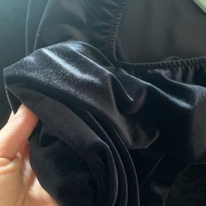 Black velvet long sleeved shirt